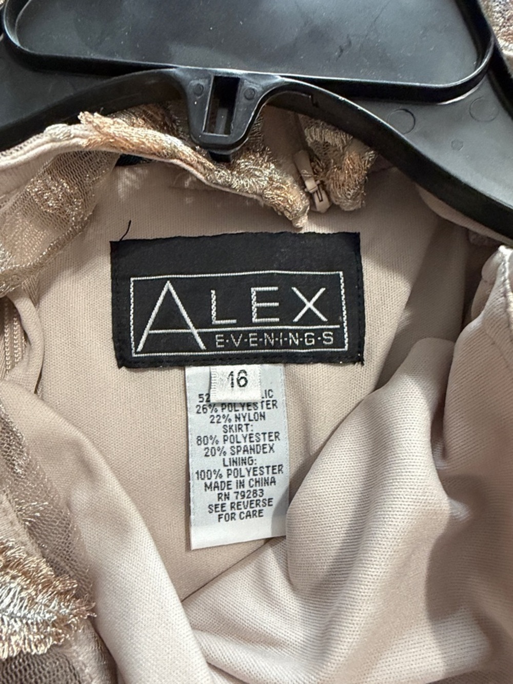 Alex Evenings Rose Gold Embroidered Evening Dress - Picture 3 of 8